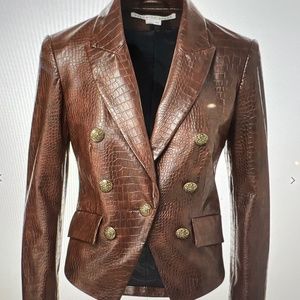 Veronica Beard Cooke Vegan Leather Jacket